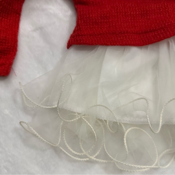 Baby Girls Knit Red Top White Tutu Dress - Picture 6 of 7